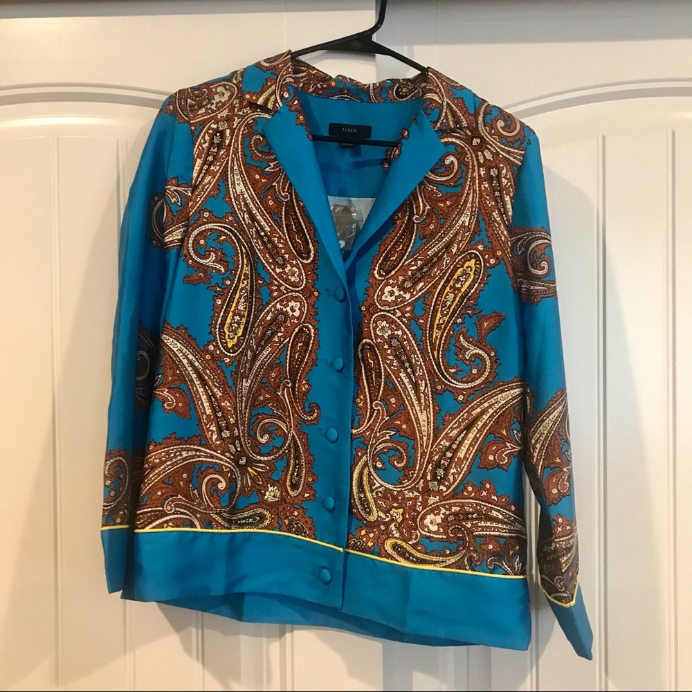 J. Crew Satin/Silk Paisley Shirt